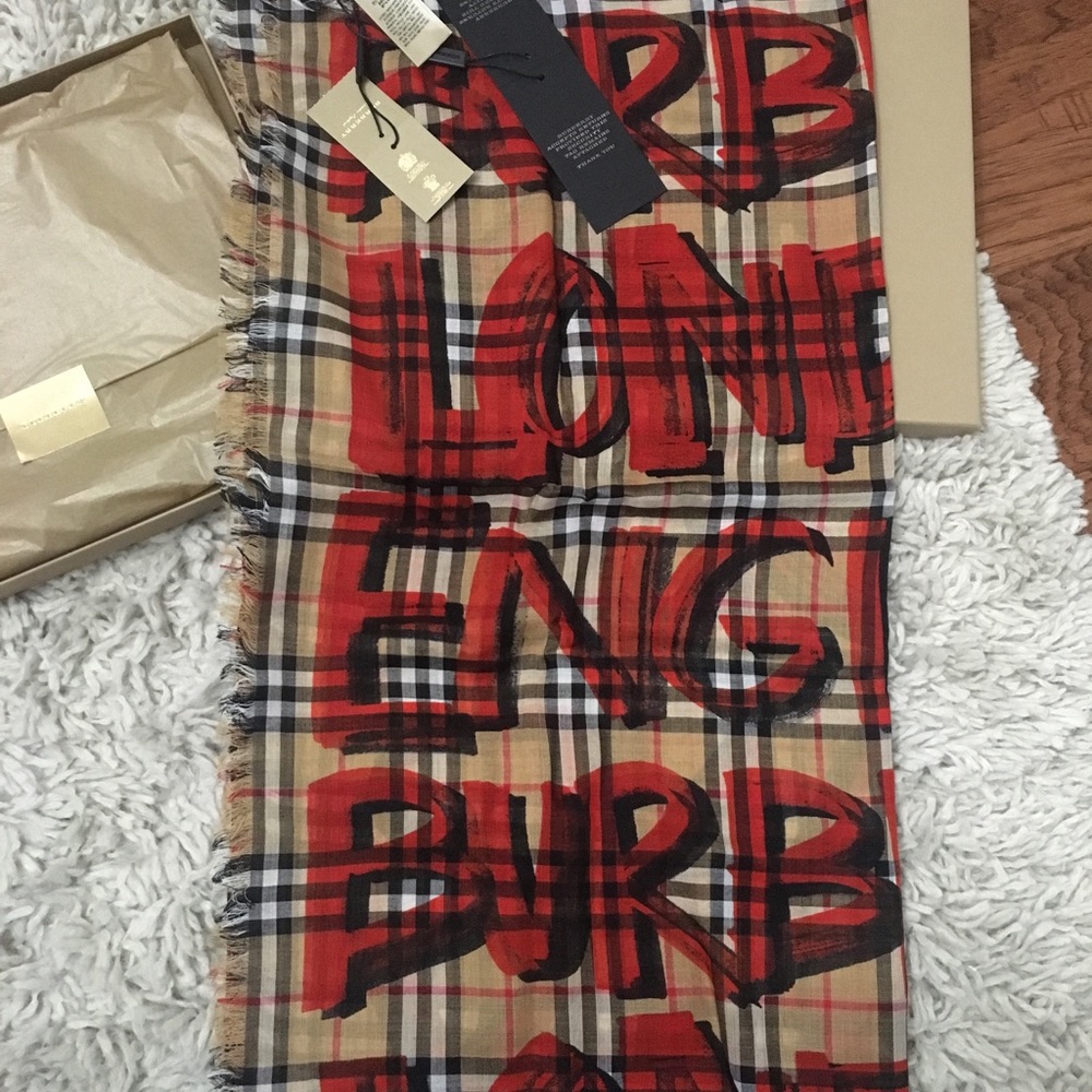 Burberry Wool Silk Large Square Scarf